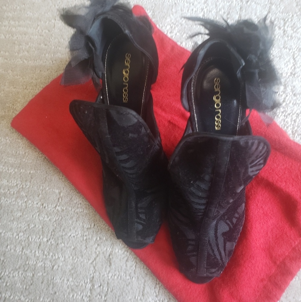 NWOT Sergio Rossi peeptoe booties